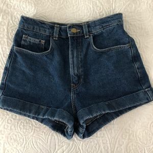 American Apparel classic dark-wash denim shorts